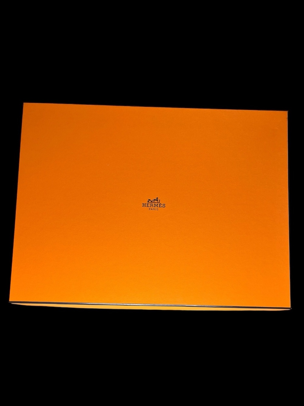 Authentic Hermès Orange Presentation Box with Center Logo